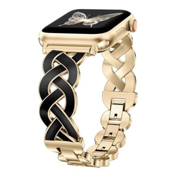 Apple Accessories - NEW Gold/Black Design Luxury Dressy Apple Watch Band